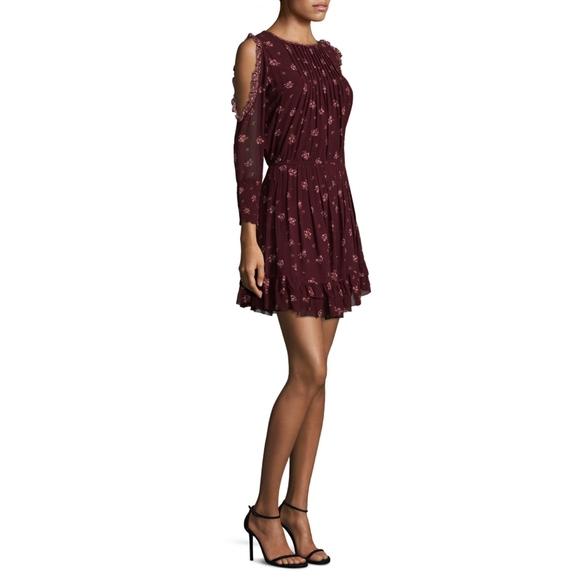 Joie silk floral print pleated dress size xs - Picture 2 of 8